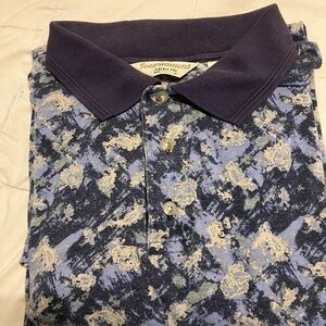 Vintage Arrow Tournament Polo Shirt 2XL Abstract Print 90s Retro